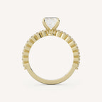 1 CT - 3 CT Emerald Cut Lab grown Diamond Pave Engagement Ring