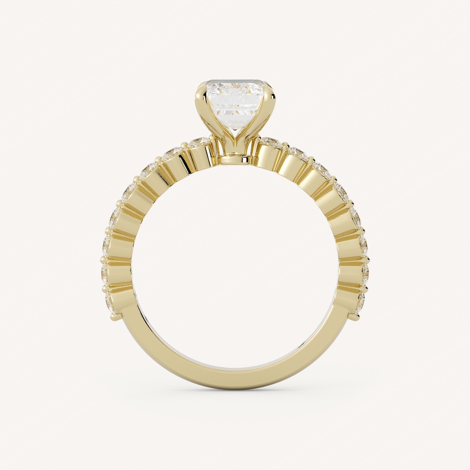 1 CT - 3 CT Emerald Cut Lab grown Diamond Pave Engagement Ring
