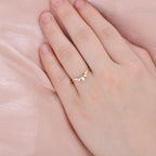 0.4 TCW Marquise Moissanite Cluster Curved Wedding Band