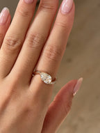 1.54 CT Pear Cut Lab grown Diamond Twisted Pave Engagement Ring
