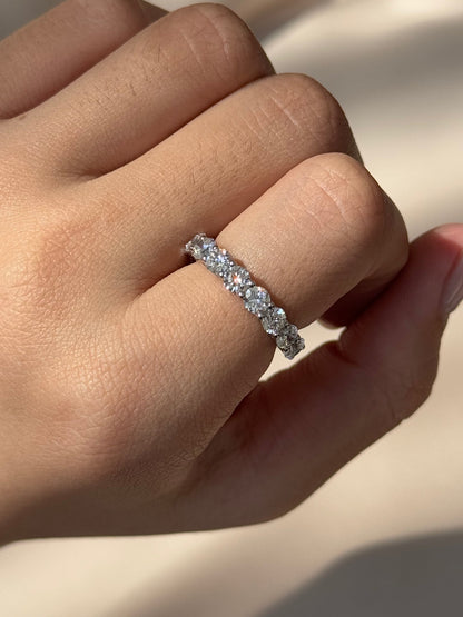 1.89 TCW Round CVD Diamond Half Eternity Wedding Band