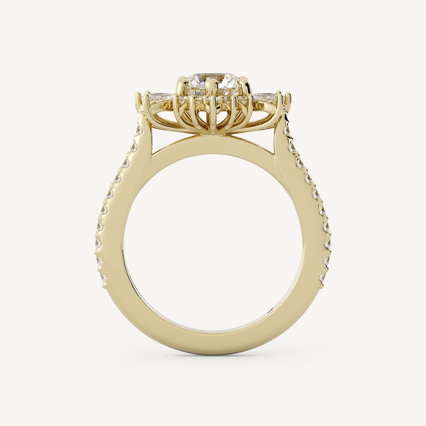 0.85 CT - 1.25 CT Round Cut Lab grown Diamond Halo & Pave Setting Engagement Ring