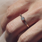 0.15 CT - 2.15 CT Asscher Cut Lab grown Diamond Solitaire Bezel Setting Engagement Ring