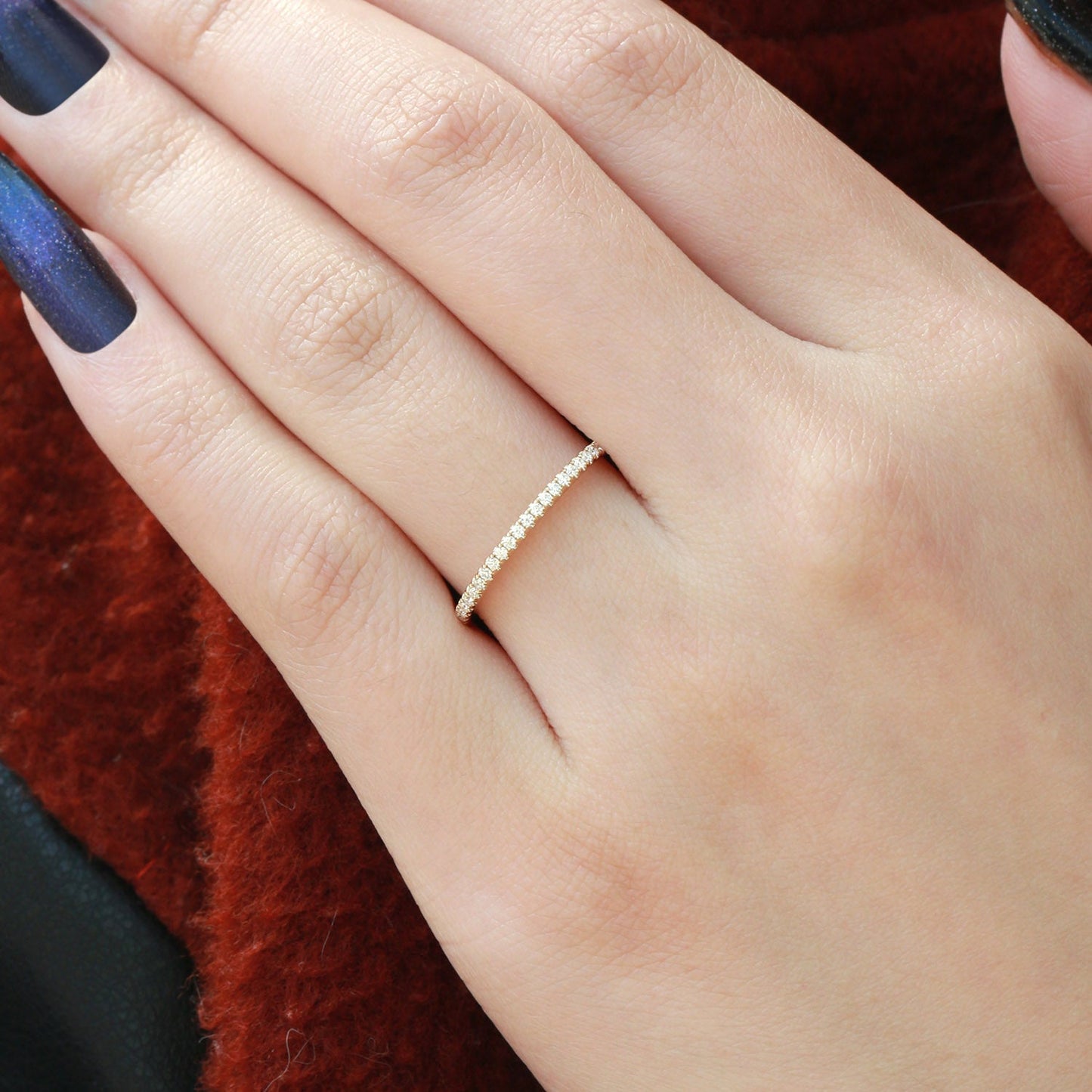 0.2 TCW Round Moissanite Full Eternity Wedding Band