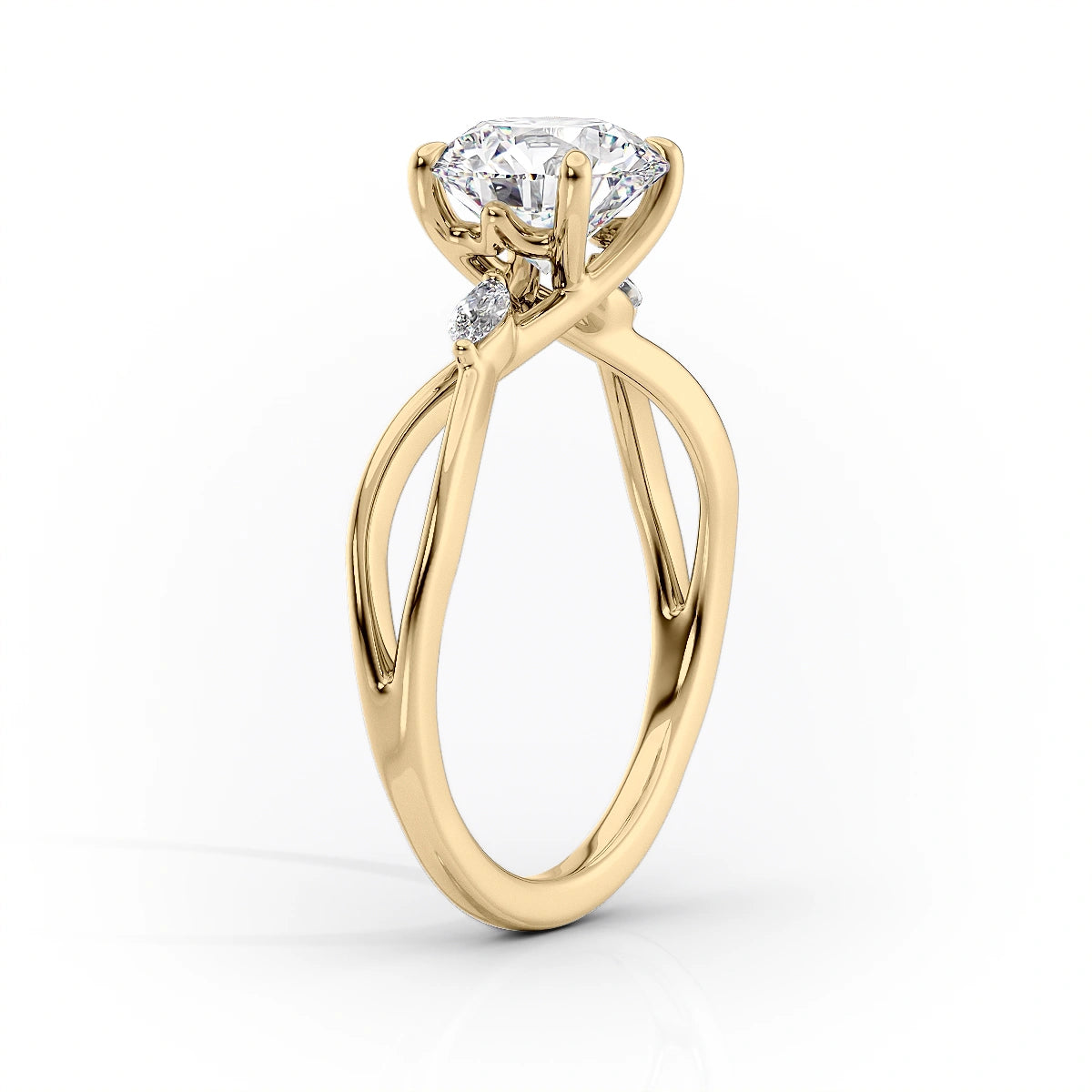 2 CT - 3 CT Marquise Cut Split Shank Cluster Moissanite Engagement Ring