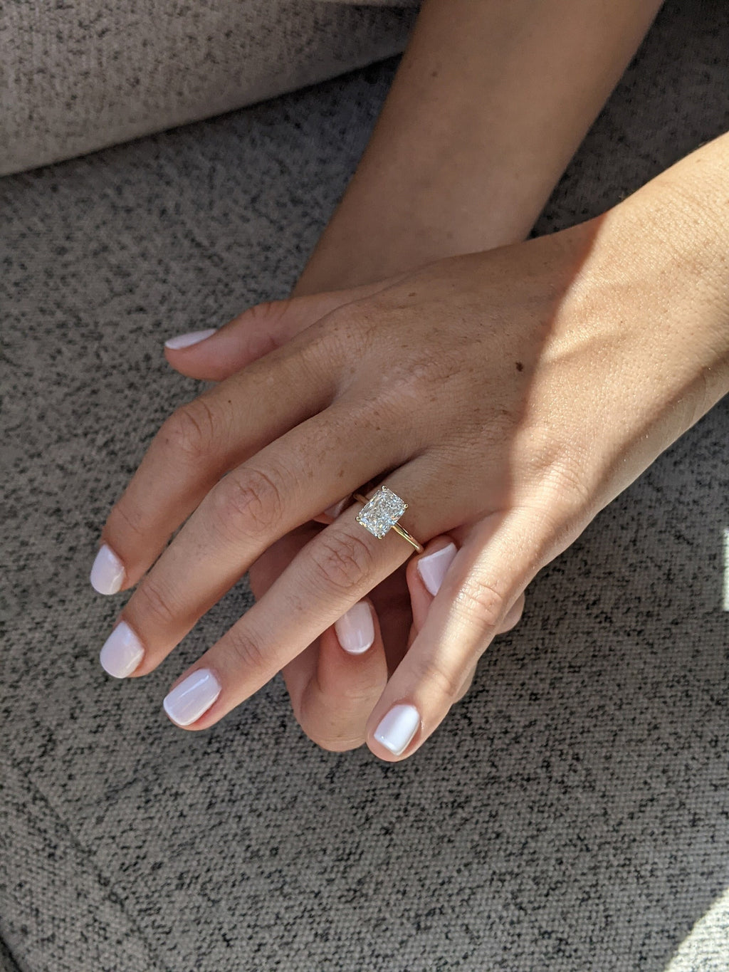 2 CT Radiant Cut Solitaire Moissanite Engagement Ring