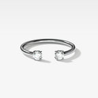 0.2 TCW Round CVD Diamond Claw Open Wedding Band
