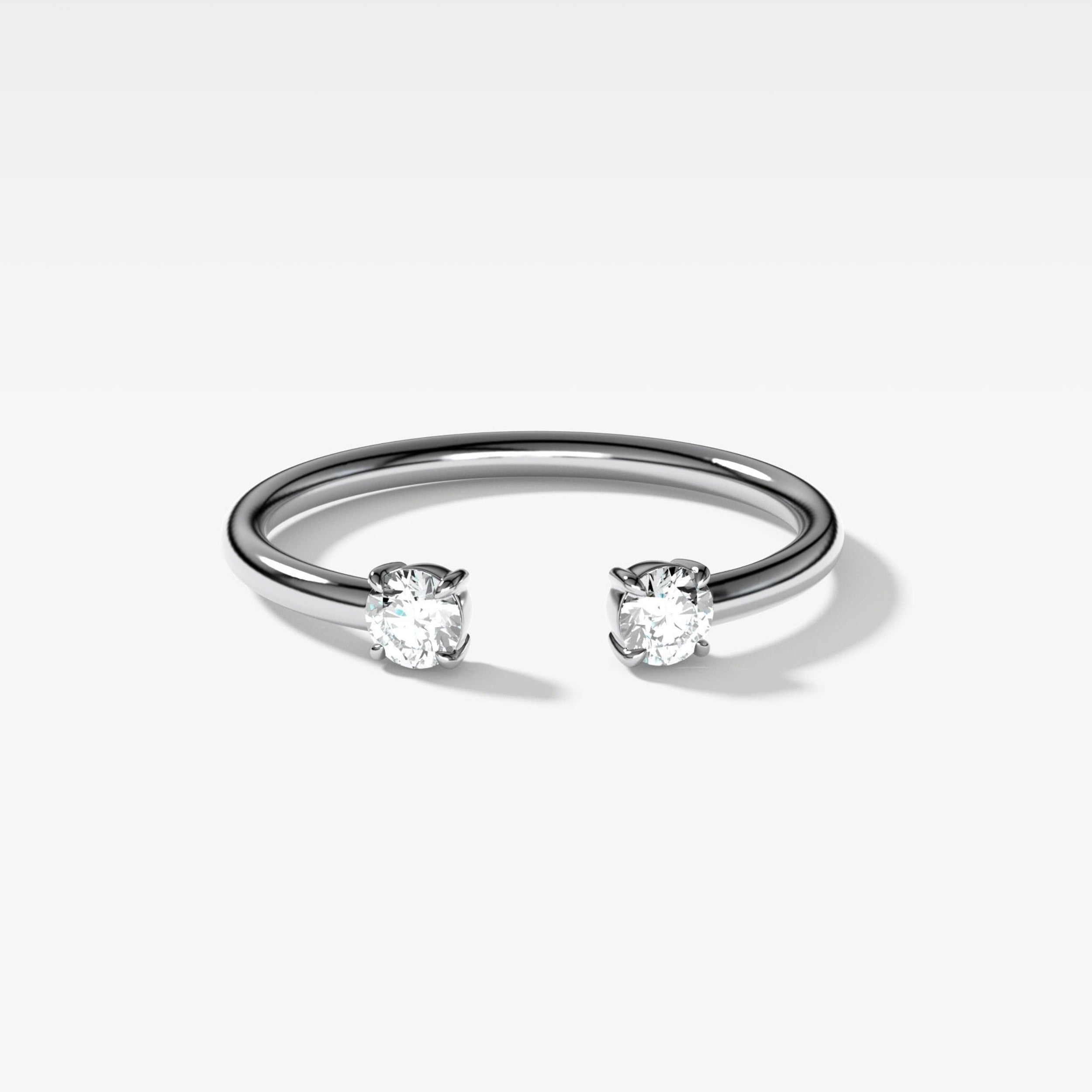 0.2 TCW Round CVD Diamond Claw Open Wedding Band