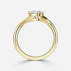 0.9 CT - 1.9 CT Marquise Cut V-shaped Band Solitaire Moissanite Engagement Ring