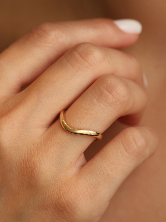 Plain Curved Stackable Wedding Band