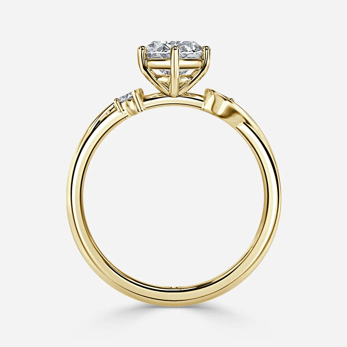 1 CT - 2 CT Oval Cut Three Stone Twisted Moissanite Engagement Ring