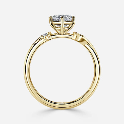 1 CT - 2 CT Oval Cut Three Stone Twisted Moissanite Engagement Ring