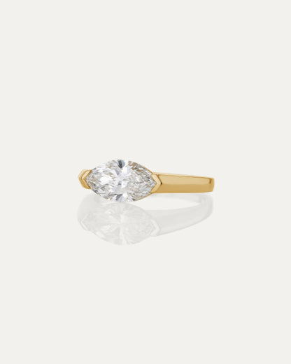 1 CT - 2 CT Marquise Cut Lab grown Diamond Tension Setting Solitaire Engagement Ring