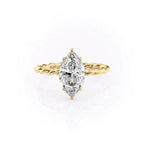 2 CT - 3 CT Marquise Cut Hidden Halo Rope Style Moissanite Engagement Ring
