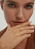 0.018 TCW Round Moissanite Three Diamond Wedding Band