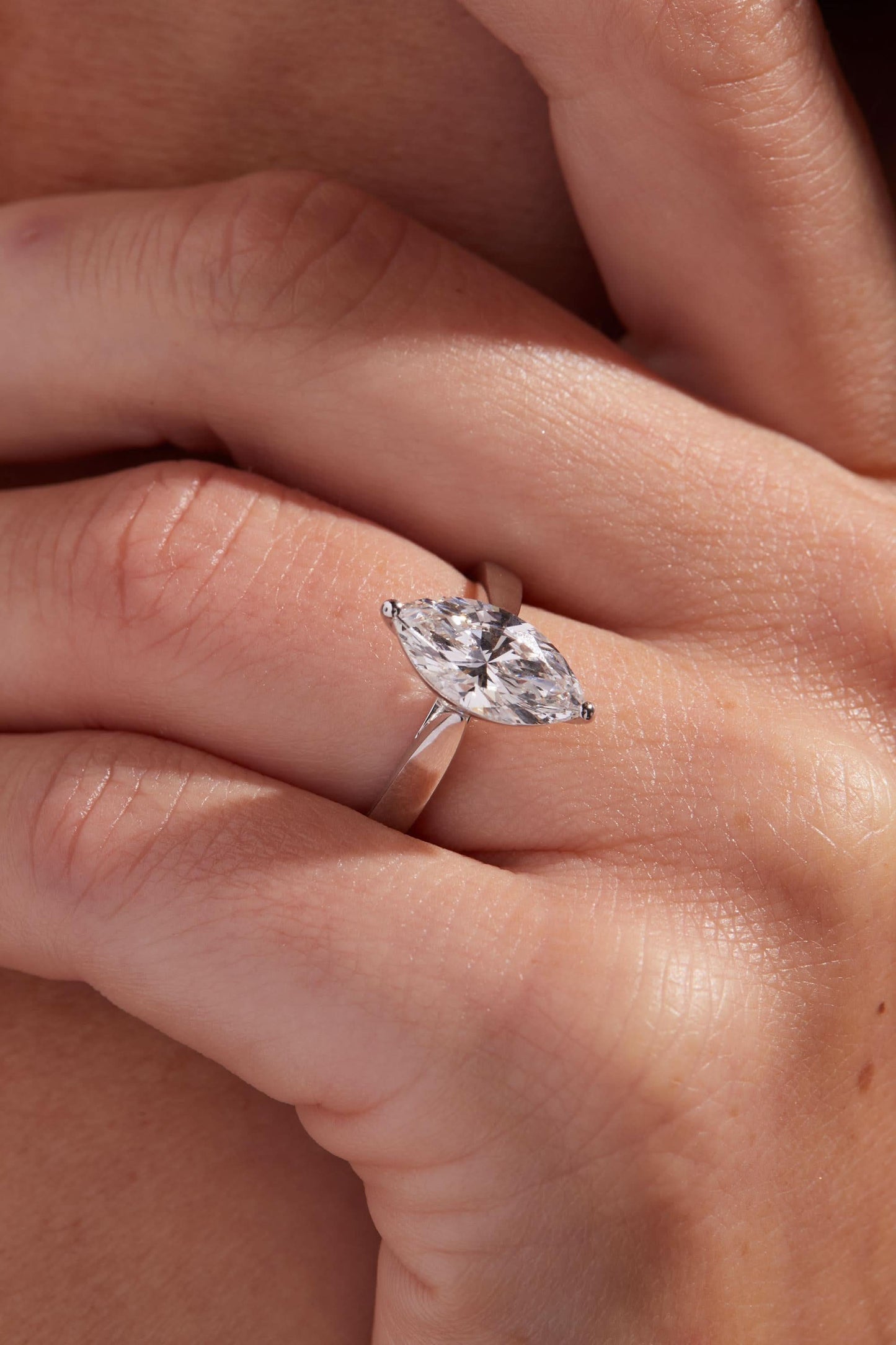 2 CT Marquise Cut Classic Solitaire Moissanite Engagement Ring