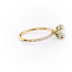 2.5 CT - 3 CT Round Cut Hidden Halo Pave Moissanite Engagement Ring
