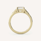 1 CT - 3 CT Emerald Cut Lab grown Diamond Pave & Split Shank Engagement Ring
