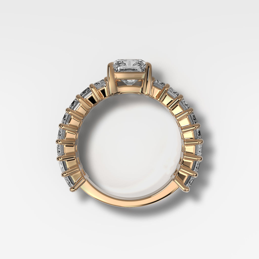2 CT - 3 CT Radiant Cut Lab grown Diamond Pave Engagement Ring