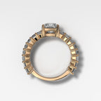 2 CT - 3 CT Radiant Cut Lab grown Diamond Pave Engagement Ring