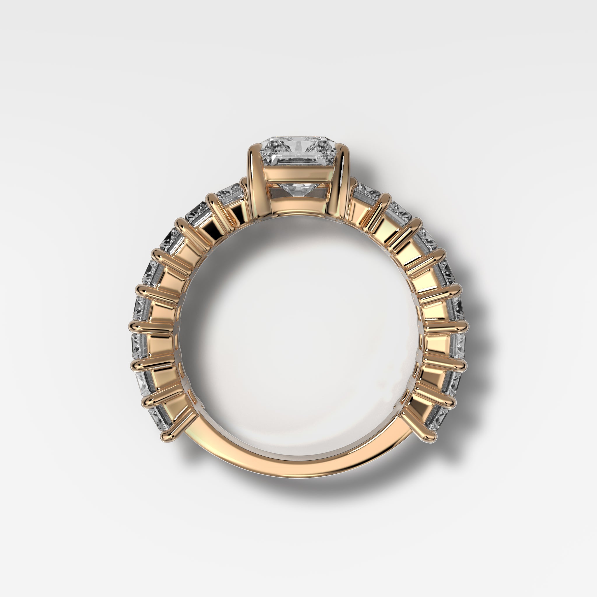 2 CT - 3 CT Radiant Cut Lab grown Diamond Pave Engagement Ring