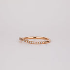 0.26 TCW Champagne CVD Diamond Curved Micro Pave Wedding Band