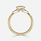 1.5 CT - 2.5 CT Oval Cut Three Stone Bezel Set Moissanite Engagement Ring