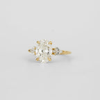 2.02 CT - 3.02 CT Oval Cut Lab grown Diamond Three Stone Engagement Ring