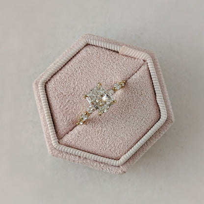 2 CT Elongated Cushion Cut Pave Dainty Style Moissanite Engagement Ring