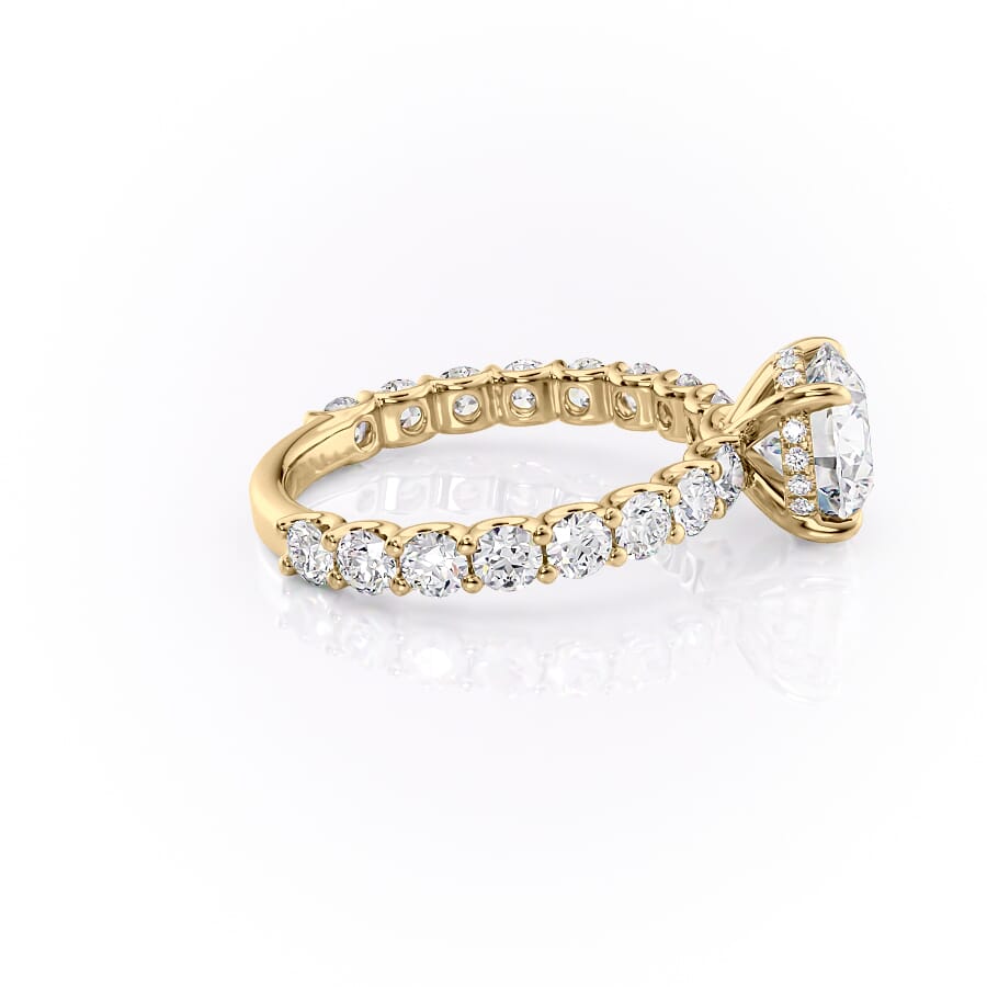 2 CT - 3 CT Round Cut Hidden Halo Pave Set Moissanite Engagement Ring