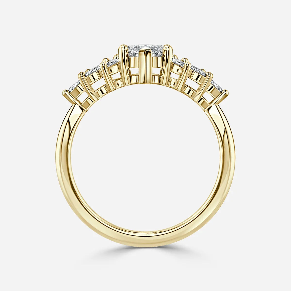 1.5 CT - 2.3 CT Marquise Cut Cluster Moissanite Engagement Ring