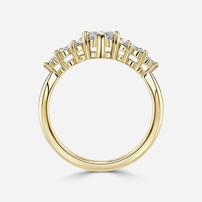 1.5 CT - 2.3 CT Marquise Cut Cluster Moissanite Engagement Ring