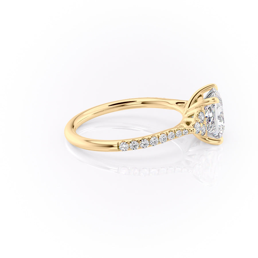 2 CT - 3 CT Princess Cut Cluster Pave Setting Moissanite Engagement Ring