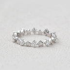 0.6 TCW Round Moissanite Star Inspired Cluster Wedding Band