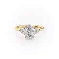 1.5 CT - 2.5 CT Oval Cut Cluster Moissanite Engagement Ring