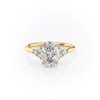 1.5 CT - 2.5 CT Oval Cut Cluster Moissanite Engagement Ring