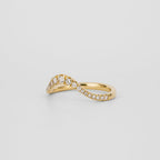0.2 TCW Round CVD Diamond Curved Pave Wedding Band
