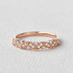 0.19 TCW Round Moissanite Vintage Inspired Style Wedding Band