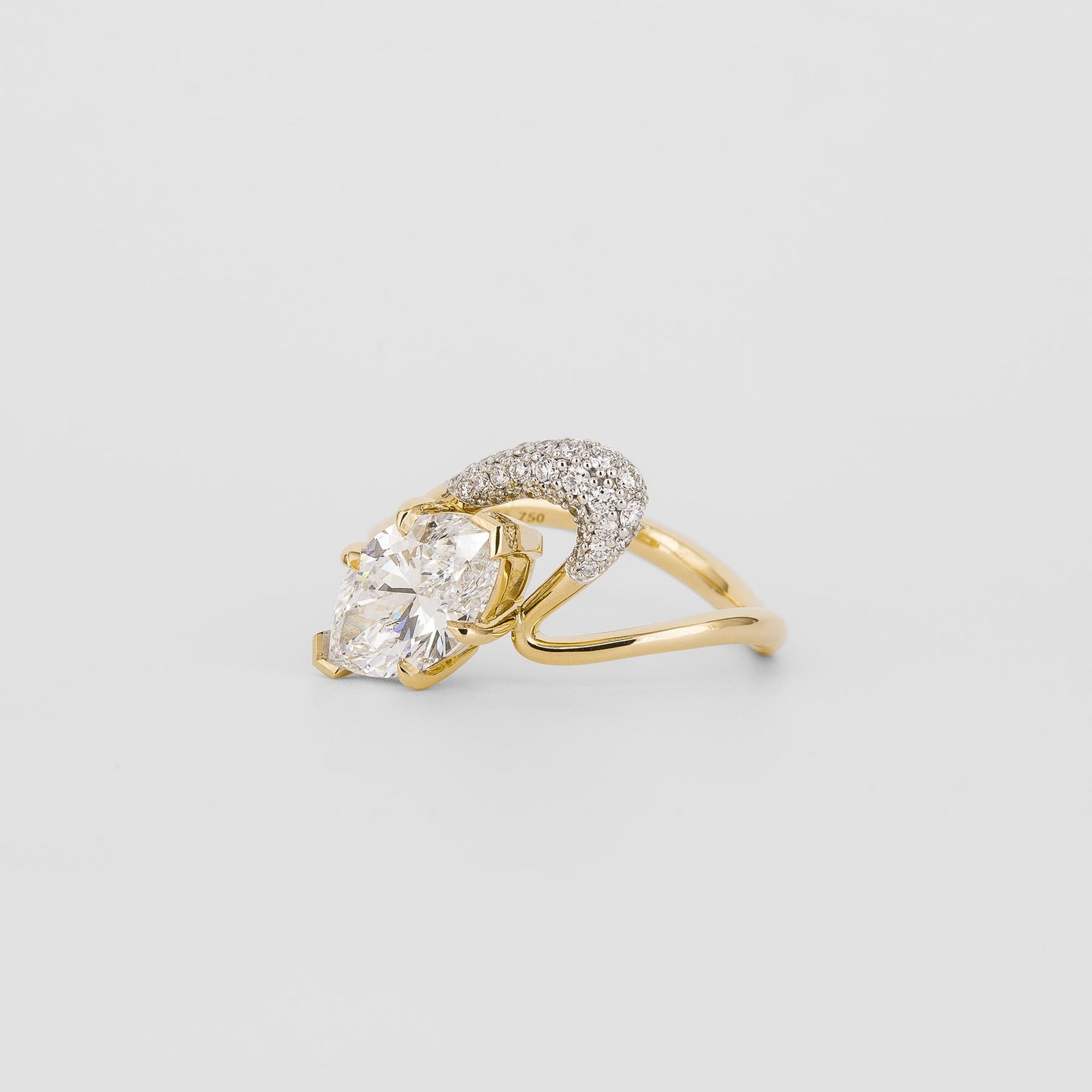 2.03 CT - 4.03 CT Marquise Cut Lab grown Diamond Unique Engagement Ring