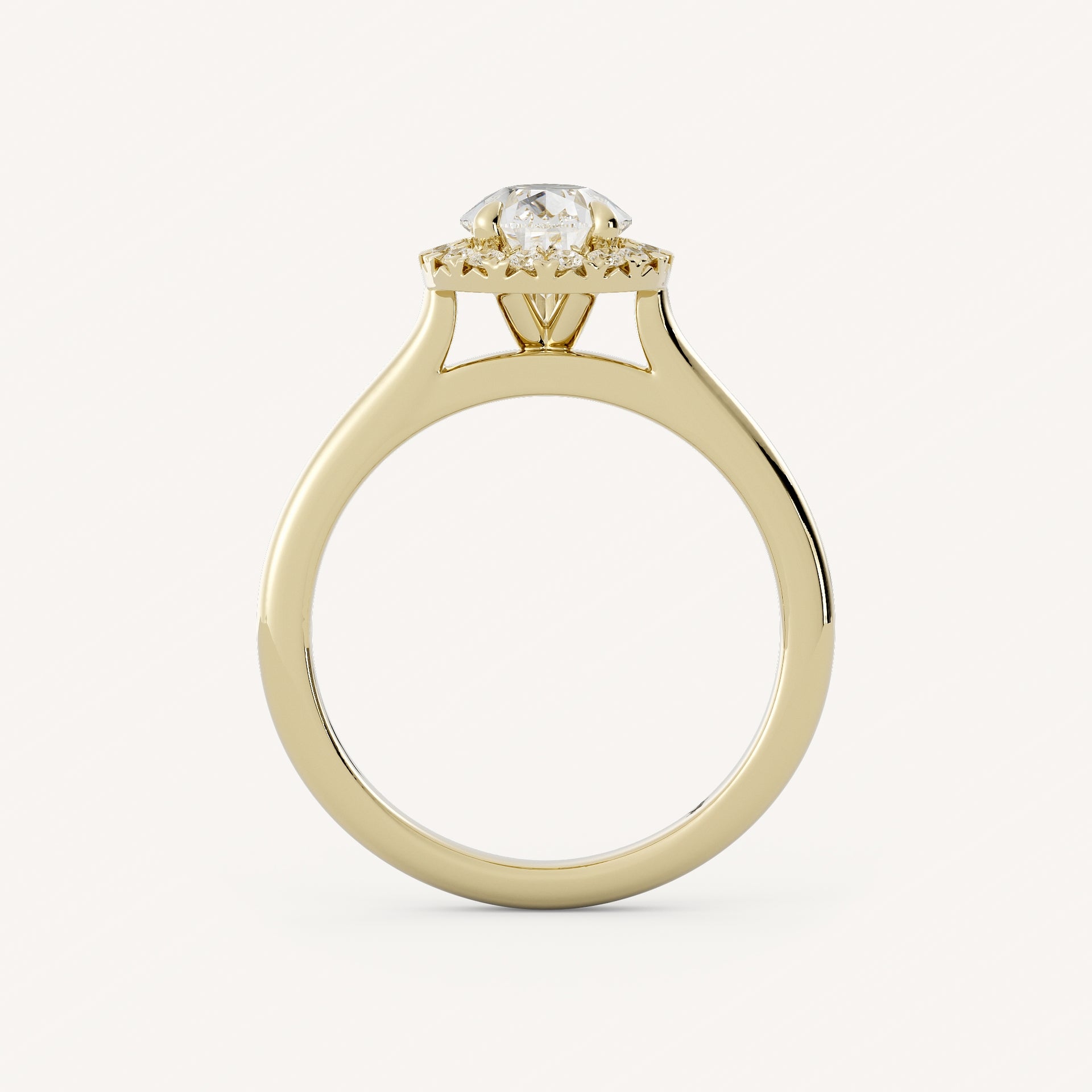 1.25 CT - 2.25 CT Pear Cut Lab grown Diamond Halo Cathedral Setting Engagement Ring