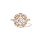 0.35 CT Round Cut Moissanite Halo Cluster Mosaic Engagement Ring