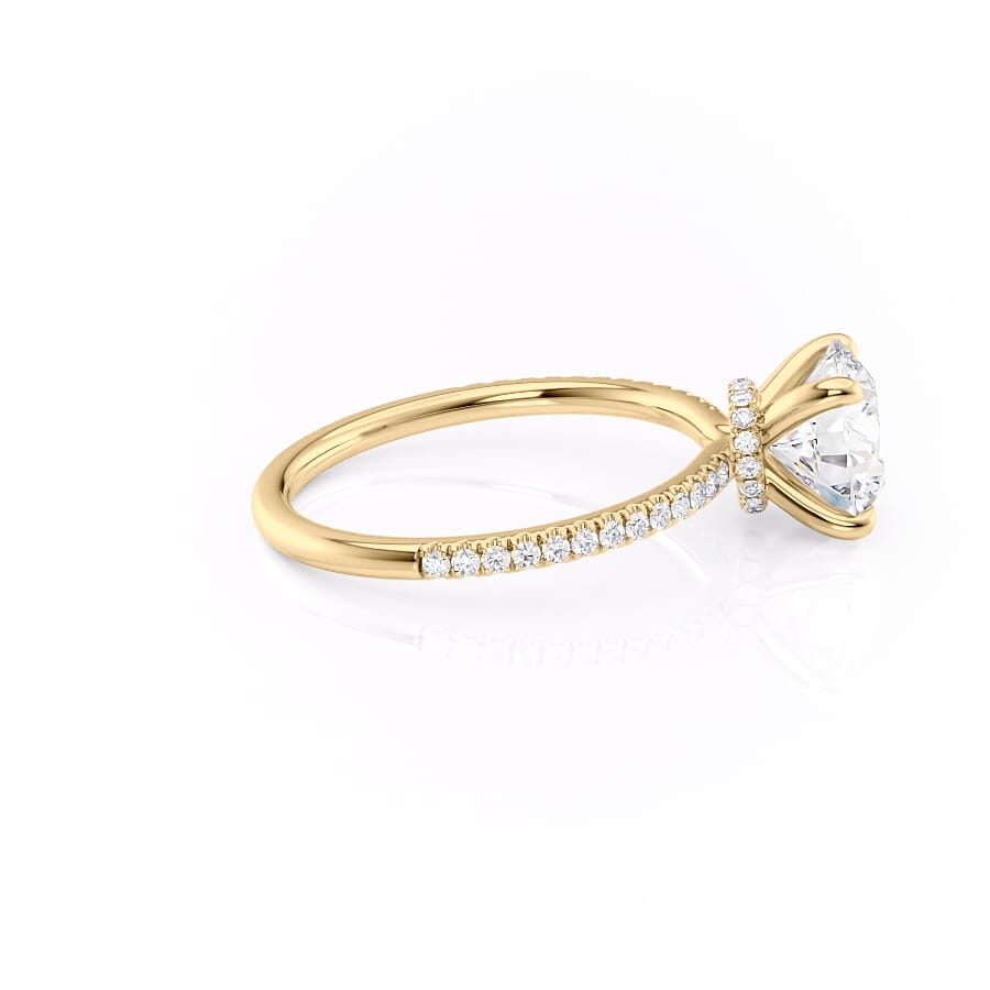 2 CT - 3 CT Round Cut Hidden Halo Pave Moissanite Engagement Ring