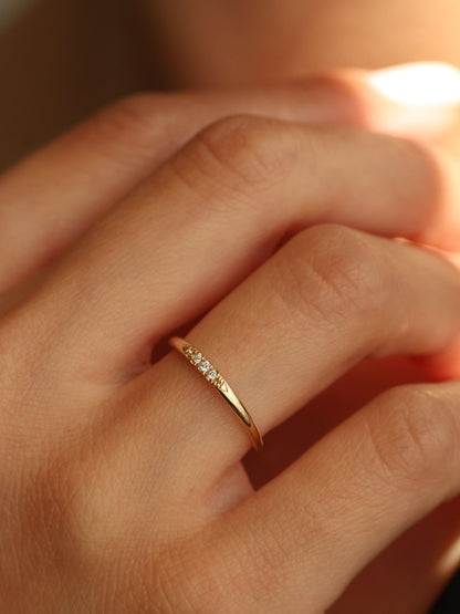 0.2 TCW Round CVD Diamond Dainty Wedding Band