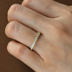 0.3 TCW Marquise Moissanite Full Eternity Cluster Wedding Band