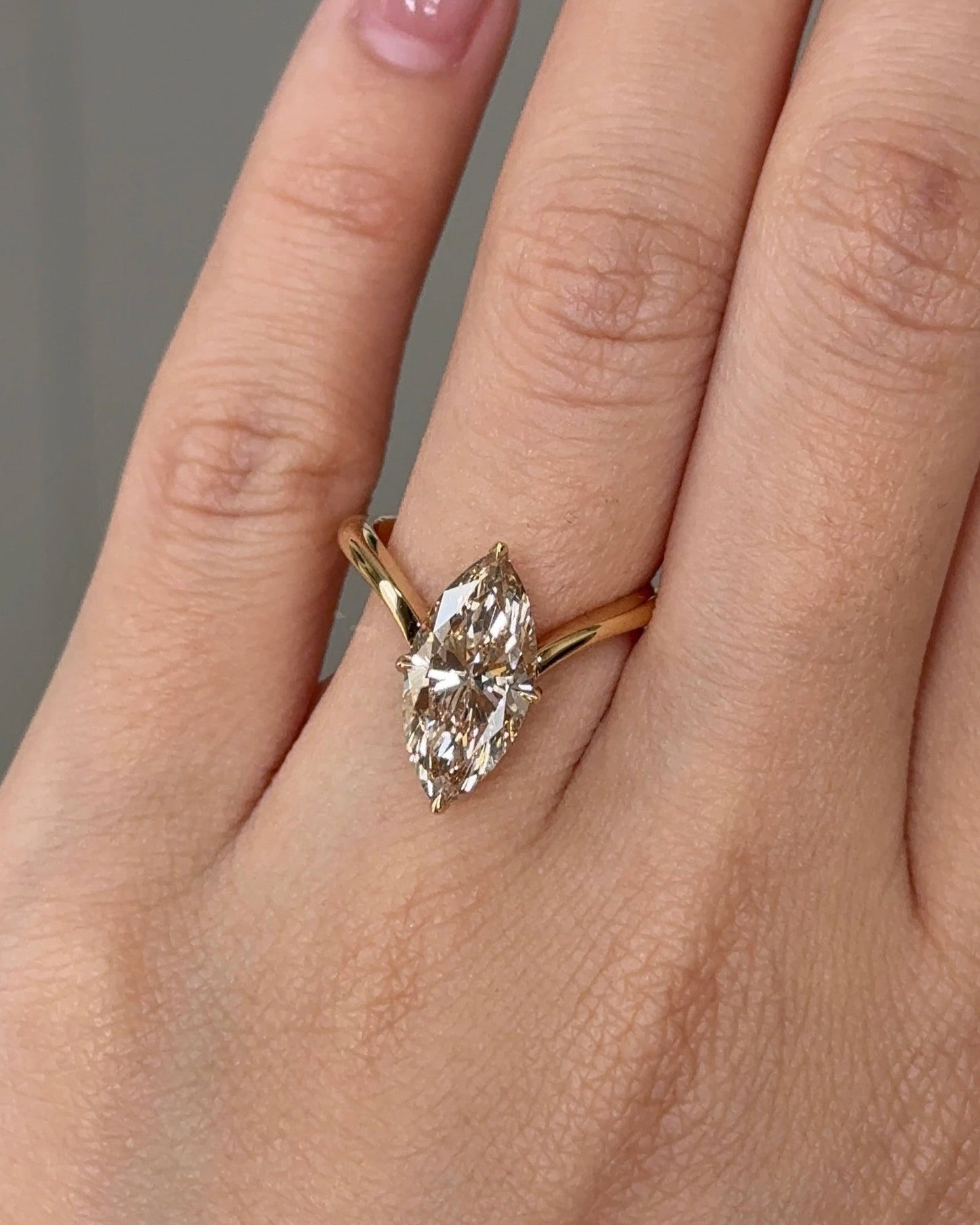 2.79 CT Marquise Cut Lab grown Diamond Solitaire Engagement Ring