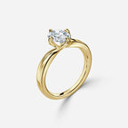 2 CT - 3 CT Oval Cut Solitaire Style Flower Moissanite Engagement Ring