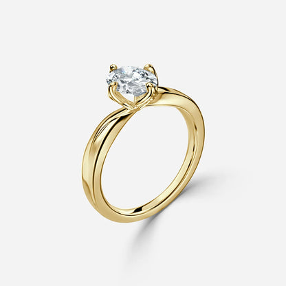 2 CT - 3 CT Oval Cut Solitaire Style Flower Moissanite Engagement Ring