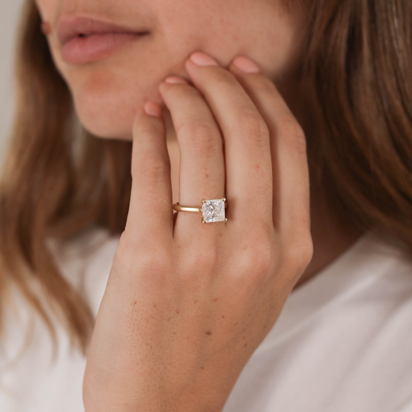 1.15 CT - 3 CT Princess Cut Lab grown Diamond Solitaire Engagement Ring