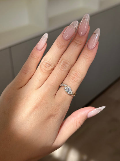 1.1 CT Marquise Cut Lab grown Diamond Twisted Pave Engagement Ring