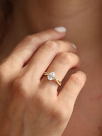 1 CT - 2 CT Pear Cut Lab grown Diamond Twisted Pave Setting Engagement Ring